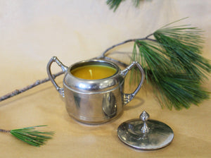 Organic Beeswax Candle in Pewter Tureen