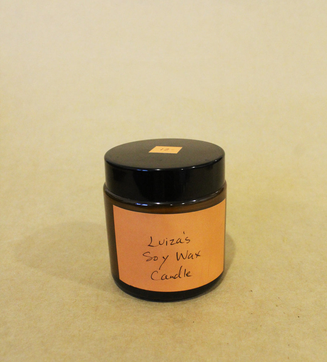 Luiza's Soy Wax Candle in Brown Glass with Lid