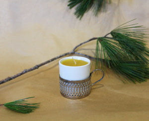 Organic Beeswax Candle in Mini Teacup