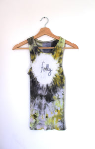 Adult Small or Children's XL Embroidered Folly Organics Tank