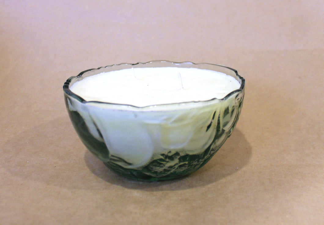 Luiza's Soy Wax Candle in Green Tinted Bowl